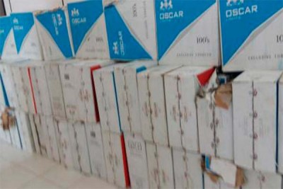Er is wederom een grote lading sigaretten afkomstig uit Suriname onderschept. In Belém do Pará werden 40 dozen met zo’n 400.000 sigaretten in beslag genomen.