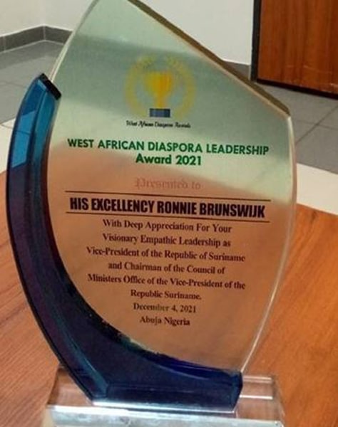 Read more about the article Vicepresident krijgt West African Diaspora Distinguished Leadership Award