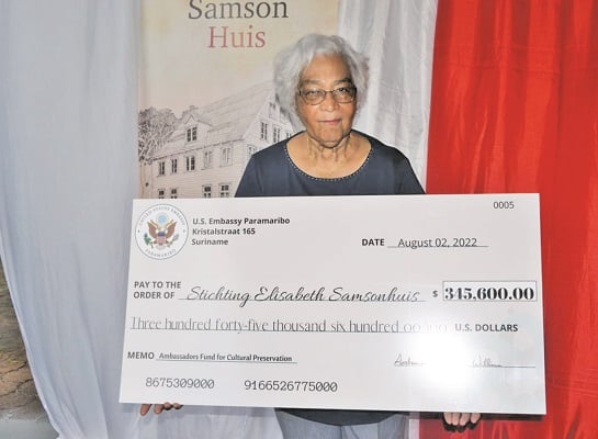Read more about the article Schenking van USD 345.600 voor restauratie Elisabeth Samson Huis
