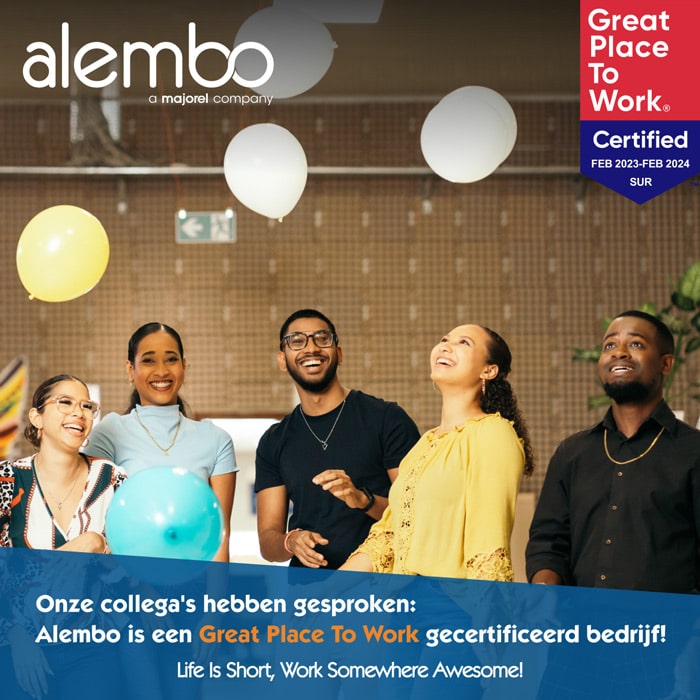 Read more about the article Alembo is ‘Great Place To Work Certified’