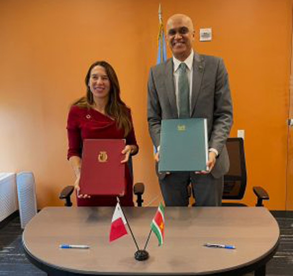Read more about the article Suriname gaat diplomatieke betrekkingen aan met Malta