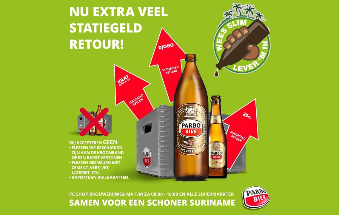Read more about the article Surinaamse Brouwerij verhoogt statiegeld op kratten en flessen