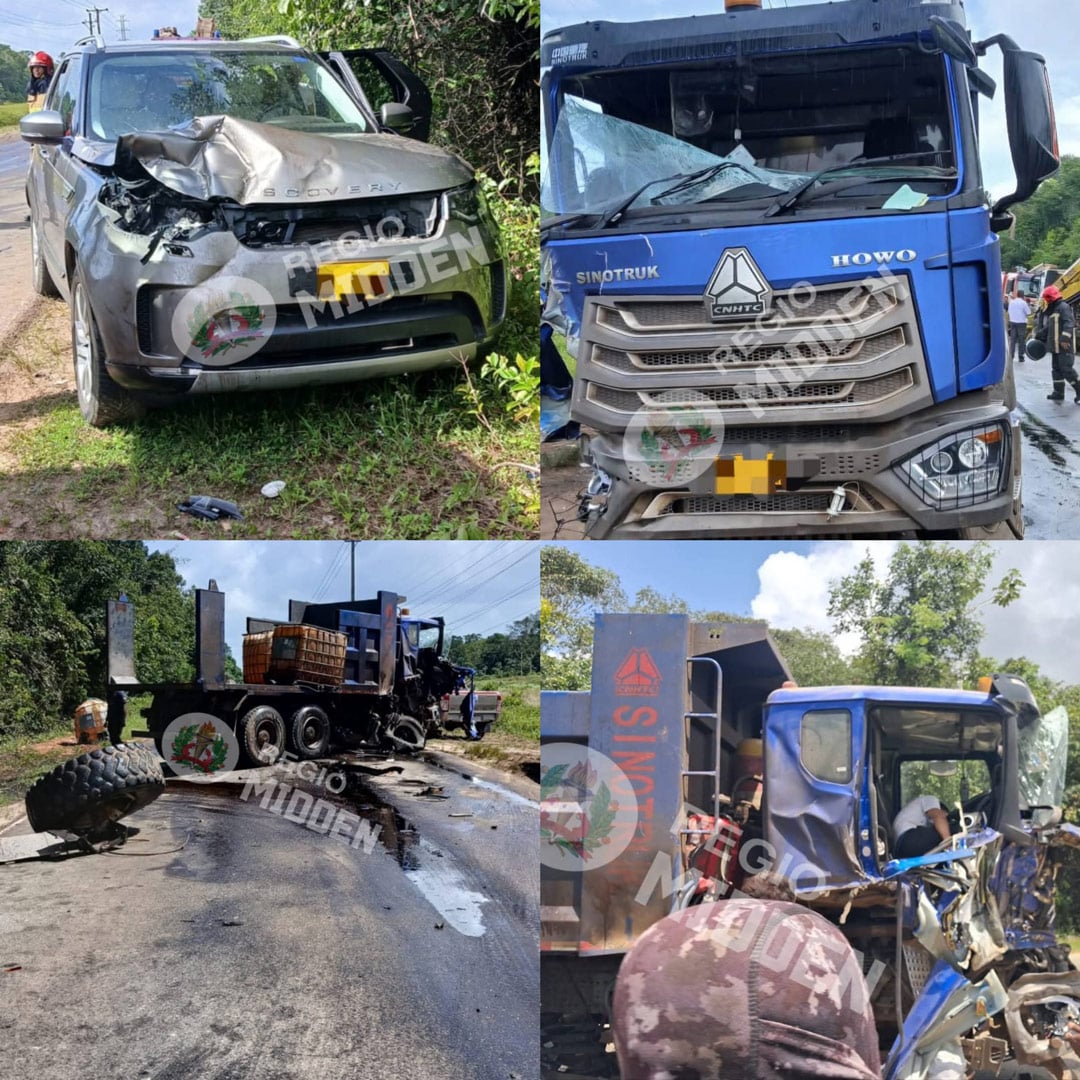 Read more about the article Zware aanrijding op Afobakaweg: vrachtwagenchauffeur ernstig gewond